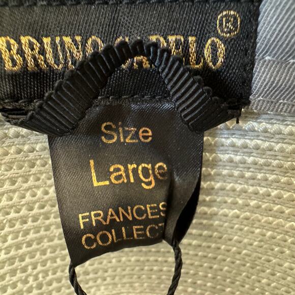 BRUNO CAPELO Hat Mens Size Large Silver Gray Straw Fedora Francesco Collection - Picture 8 of 10